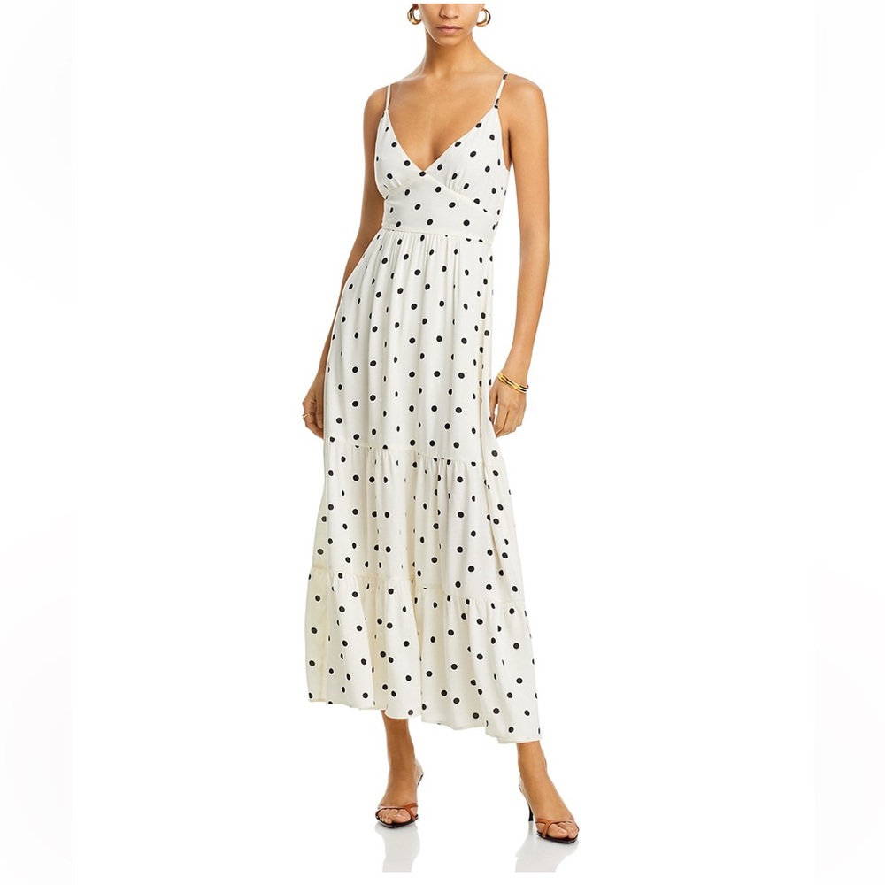 NWT - AQUA - Dot Strappy Back Maxi Dress - Size L